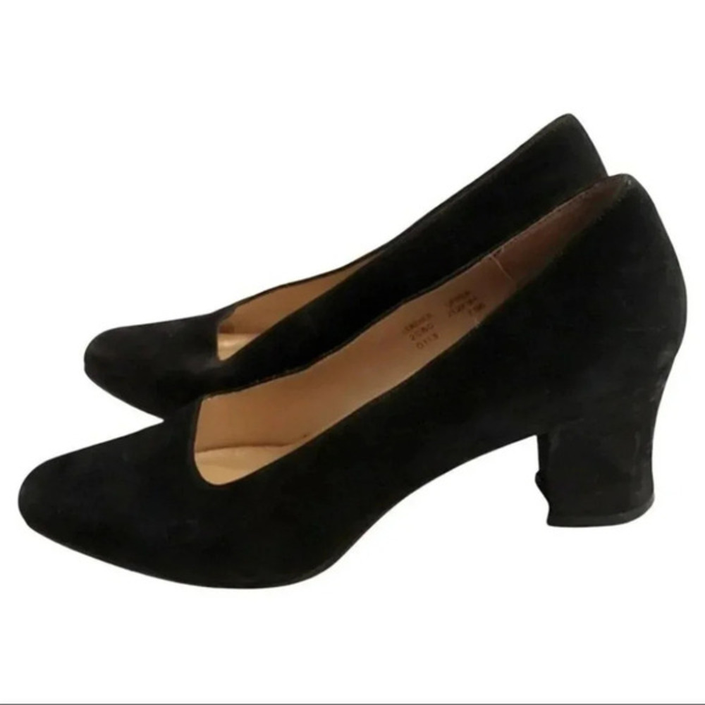 Thom Mcan‎ black suede block heels kitten heels